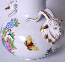 Viktória mintás, kézzel festett nagyméretű kosfejes Herendi porcelán váza / 
Large handpainted Heren...