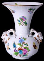 Viktória mintás, kézzel festett nagyméretű kosfejes Herendi porcelán váza / 
Large handpainted Heren...