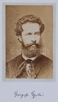 cca 1860 Greguss Gyula (1829-1869) természettudós, műfordító, fotó kartonra kasírozva, Klösz György budapesti műterméből