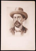 Nagy Zoltán (1916-1987) festette - Füle Mihály (1914-2005)rézbe karcolta: Anton Pavlovics Csehov, ré...