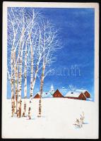 1992 id. Rubik Ernő (1910-1997) gépészmérnök, pilóta, repülőgép-tervező autográf, aláírt karácsonyi ...