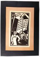 ge jelzéssel: Cím nélkül. Linó, papír, 18×10 cm