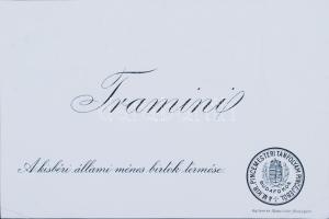 cca 1920 Kisbéri Tramini boros címke