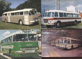 10 db modern autóbusz képeslap, magyar Ikarus autóbuszok, Skoda busz, brüsszeli, londoni, berlini autóbuszok / 10 modern bus postcards, Hungarian Ikarus, Skoda buses, and buses from Brussels, London and Berlin