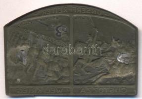 Osztrák-Magyar Monarchia 1918. "Unsere Reiter CUSTOZZA - Weltkrieg " cink sapkajelvény (34...