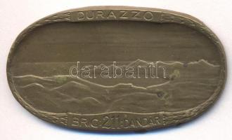Osztrák-Magyar Monarchia 1914-1918. "211. Dandár- DURAZZO" tombak sapkajelvény (51x29mm) szign.: Csillag, tű nélkül T:2 Austro-Hungarian Monarchy 1914-1918. "Brigade - 211. Dandár DURAZZO" tombac cap badge (51x29mm) sign.: Csillag, without pin C:XF