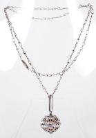 Ezüst (Ag) nyaklánc áttört ezüst (Ag) medállal /  Silver necklace with pierced pendant, 64cm, 13,6gr