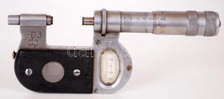 Fr. Keilpart & Co márkájú mikrométer, Suhl, 0-25, doboz nélkül