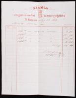 1867 Nagykőrös Magyar címer gyógyszertár számla