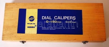 Simec márkájú tolómérő, eredeti dobozában, h:26 cm / Chinese dial calipers 0-150 mm 0.02 mm