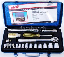 Dugókulcs készlet, eredeti fém dobozában, h:28 cm