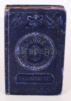 cca 1920 "Angol-Magyar Bank Részvénytársaság Takarékbetét" könyv alakú, vászon borítású réz persely a hátoldalán irredenta felirattal, 12x8cm (kulcs hiányzik)