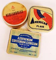 3db régi gyógyszeres fémdobozka /  Vintage metal pillboxes