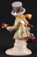 Wagner & Apel Bertram, kisfiú a börönddel, kézzel festett, jelzett, hibátlan, m:14 cm / Boy with...