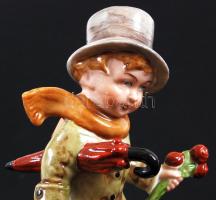 Wagner & Apel Bertram, kisfiú a börönddel, kézzel festett, jelzett, hibátlan, m:14 cm / Boy with...