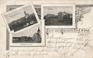 1899 Gänserndorf with railway station