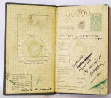1939 A bevezetendő keményfedeles útlevél 00000 sorszámú mintája, benne a miniszteri tanácsos kézzel írt javításai / Hungarian passport specimen with 00000 serial nunber and handwritten correction of ministerial councelor