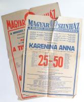 1947-1981 3 db színházi plakát, egyiken kis szakadás  42×28-52×60 cm