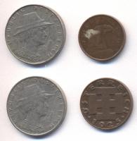 Ausztria 1924-1929. 1Gr, 2Gr, 10Gr, 1000K T:vegyes Austria 1924-1929. 1 Groschen, 2 Groschen, 10 Groschen, 1000 Kronen C:Mixed