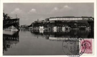 Újvidék Pétervárad, damaged bridge, vissza So.Stpl