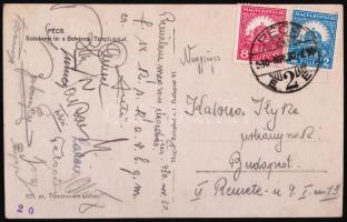 1930 Az FTC labdarúgócsapatának tagjai által aláírt képeslap