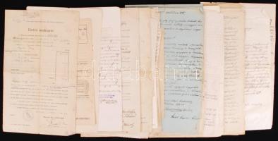cca 1880-1940 Kb 80 darab, jórészt okmánybélyeges irat