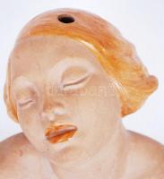 cca 1930 Női akt, kerámia lámpatest (talapzaton egy-két lepattanás) / 
Female nude, ceramic lampshad...