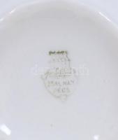 6 személyes komplett piros pöttyös Zsolnay porcelán kávéskészlet csésze, alj, kávés, tejes-kiöntő / ...