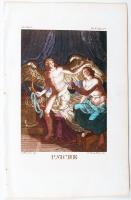 Psiche. Színezett rézmetszet az 1823-ban Milánóban kiadott Dizionario d'ogni mitologica e antichita vol. V illusztrációi közül, 15x23 cm
