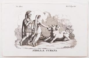 Sibilla Cumana. Rézmetszet az 1823-ban Milánóban kiadott Dizionario d'ogni mitologica e antichita vol. IV illusztrációi közül, 15x23 cm
