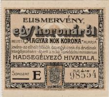 Dátum nélkül "Magyar Nők Korona-alapja" / Hadsegélyező Hivatal 1K T:I