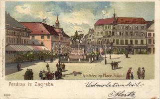 Zagreb Jelacic square litho