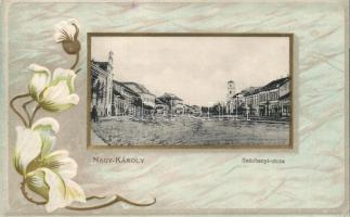 Nagykároly Széchenyi street, Art Nouveau Emb. litho