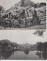 Budapest XIV. Állatkert 2 db képeslap, pálmaház és sziklahegy