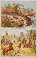 1906 Kozma Gyula: Képes földrajzi atlasz. Sok litho képpel. Restaurált több lapja,. Igényes modern k...