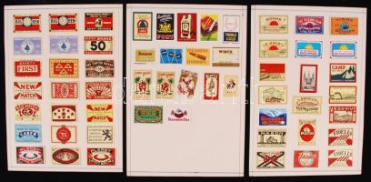 India, japán, svéd, belga... 265 darabos gyufacímke gyűjtemény lapokon