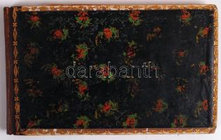 1836-1837 Emlékkönyv magyar és német nyelvű beírásokkal, 3db litográfiával és 2db rézmetszettel, fes...