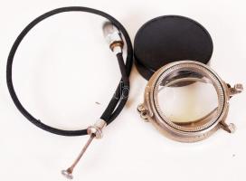 Kioldó, lencsevédő és egy előlencse Leica és Zorkij gépekhez /  Cable release, lens cap and a pre-lens for Leica and Zorki