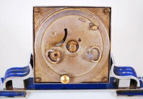 Unio ST zománcozott art deco asztali óra, jól jár / 
Art deco enamelled table clock, works well, 13x...