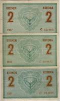1914. 2K 3klf variáns "vastag, közepes, és vékony C" T:II-
