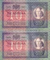 1904. 10K (2x) Csak egy szám különbséggel azonos szériából T:I