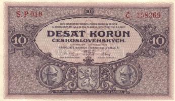 Csehszlovákia 1927. 1K (2x) közeli sorszámúak T:II Czechoslovakia 1927. 10 Korun (2x) close serials C:XF