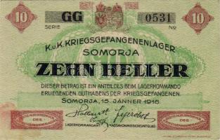 1916. Somorja/ hadifogolytábor 10f T:I