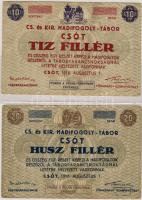 1916. Csót/ hadifogolytábor 10f,20f T:II/III