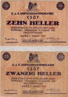 1916. Csót/ hadifogolytábor 10f,20f T:II/III