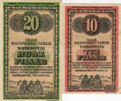 1916. Sopronnyék/ hadifogolytábor 10f,20f T:III/IV