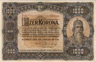 1920. 1000K "Orell Füssli Zürich" ny. jellel T:II+