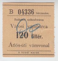 Budapest / Városi vámbárca 120f Budaeörsi vámvonalra T:II- (beszakadás)