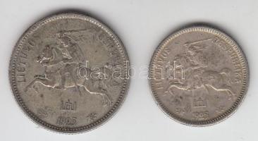 Litvánia 1925. 1L Ag + 2L Ag T:2-
Lithuania 1925. 1 Litas Ag + 2 Litu Ag C:VF