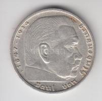 Német 3. Birodalom 1935F 5M Ag "Hindenburg" T:2- German Third Reich 1935F 5 Mark Ag "Hindenburg" C:VF
